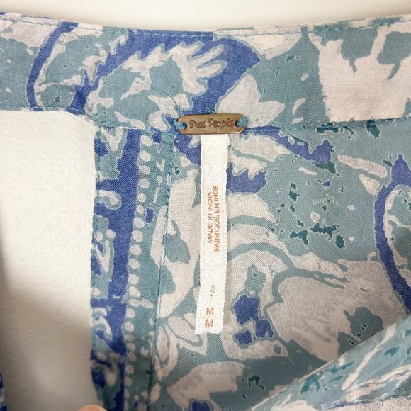 Free People Silver Sun Mini Dress Boho Festival Floral Cutout Back Size Medium W - Picture 5 of 5